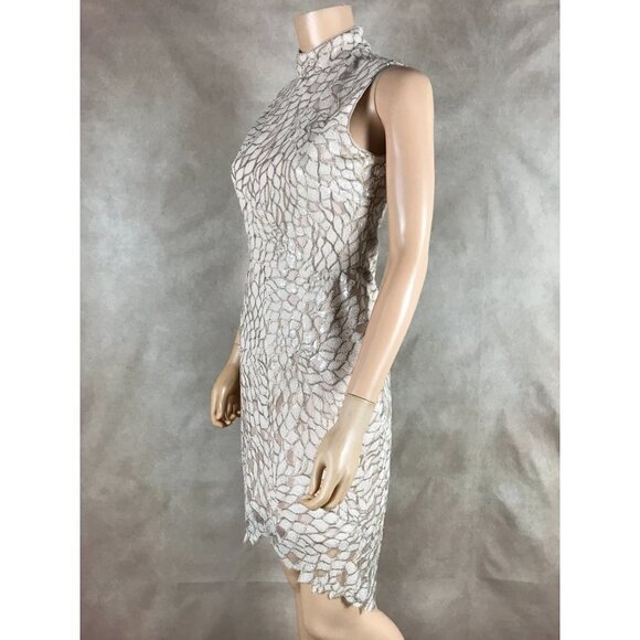 Betsey Johnson Dresses & Skirts - BETSEY JOHNSON Women's Nude Beige Sequin Hi-Low Sheath Dress NWOT 0